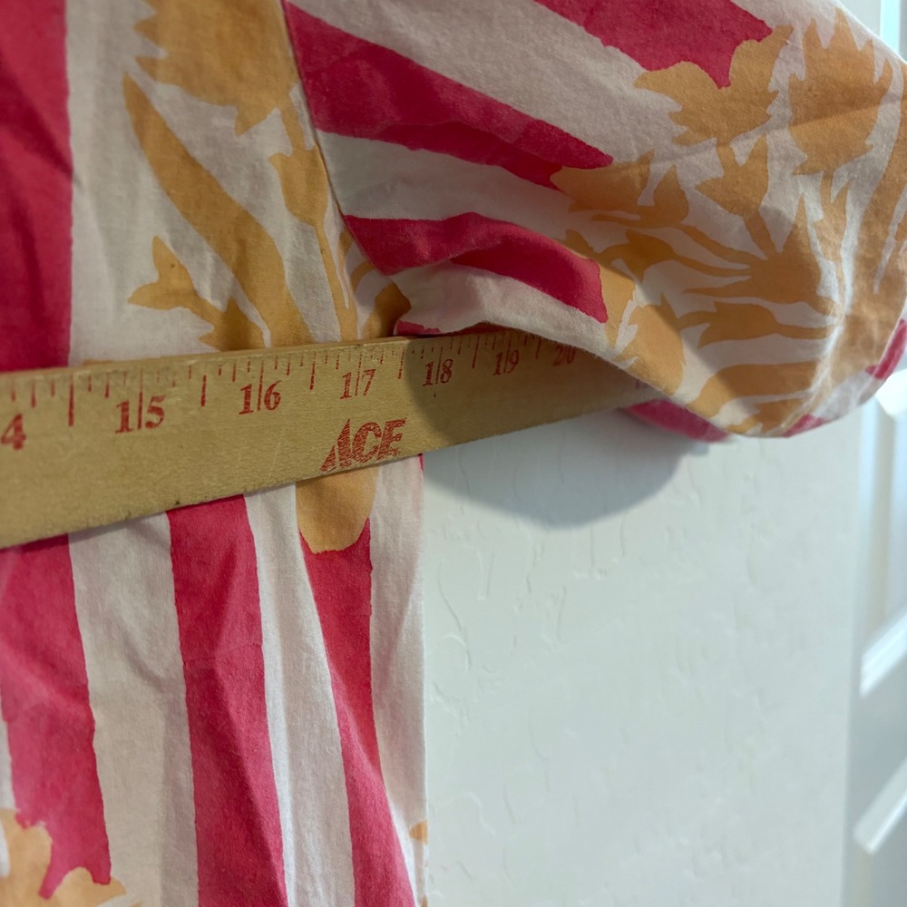 SZ Blockprints Gaia Tiered‎ Midi Dress Pink White Striped Floral Cotton Medium - Picture 5 of 9